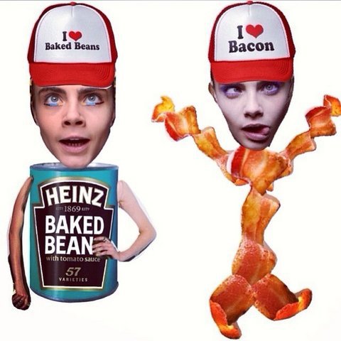 Кара Делевінь і бекон