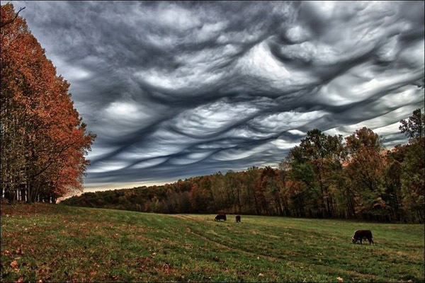 Удивительной красоты облака