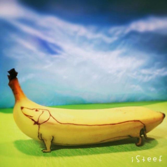 Искусство на кожуре банана