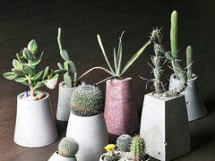 Футуристические бетонные горшки