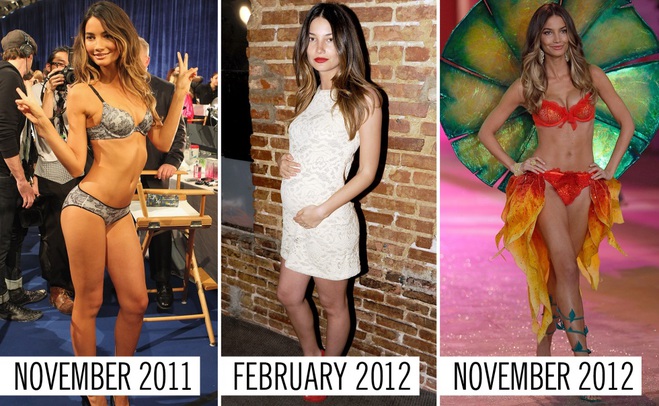 Модели Victoria’s Secret до и после беременности
