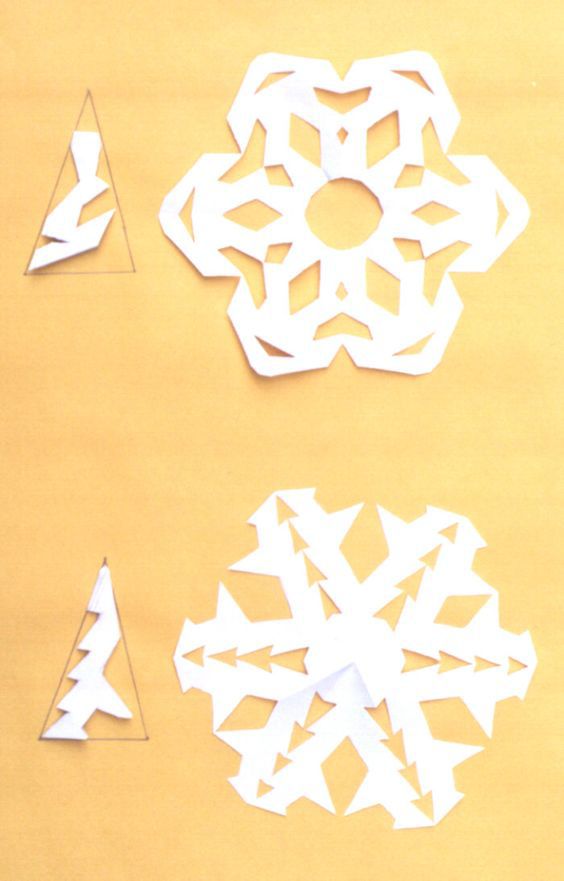 Снежинки з бумаги