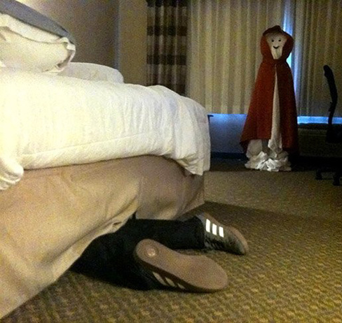 Горничная оставляет в отеле необычные сюрпризы