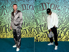Трэвис Скотт и Дэвид Бекхэм в новых кроссовках Dior x Air Jordan 1