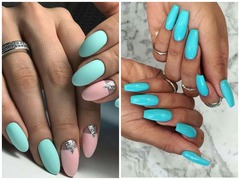 Манікюр в бірюзовому відтінку