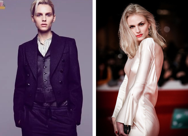 Андреа Пежич до и после смены пола