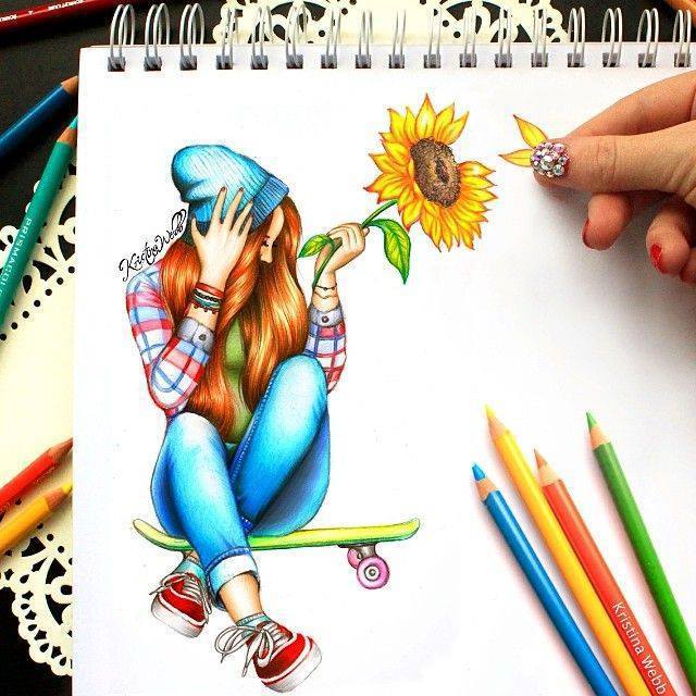 Потрясающие рисунки девушек от Kristina Webb 