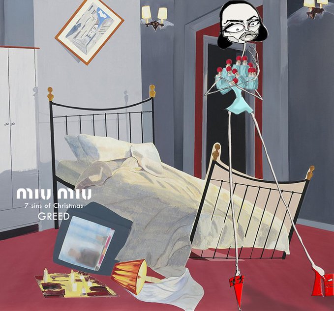 7 смертных грехов в иллюстрированной рекламной кампании Miu Miu