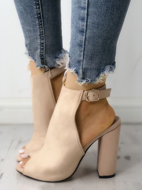 Сексуальная летняя обувь на толстом каблуке