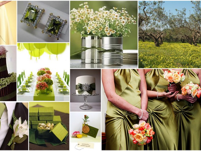 Модные свадебные оттенки: olive green