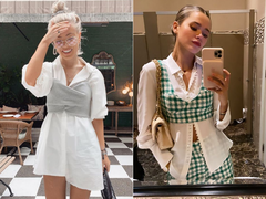 Здається, дощ збирається: як носити топи поверх сорочок і суконь