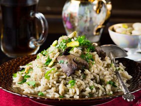 Турецкий плов с куриной печенью Турецкий плов с куриной печенью