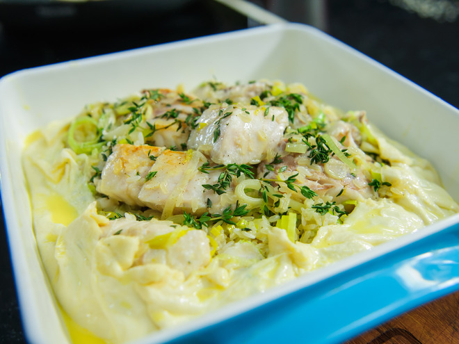 Рыбный пирог с рисом 