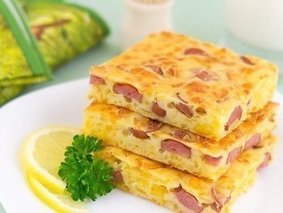 Пирог с сыром и сосисками Пирог с сыром и сосисками