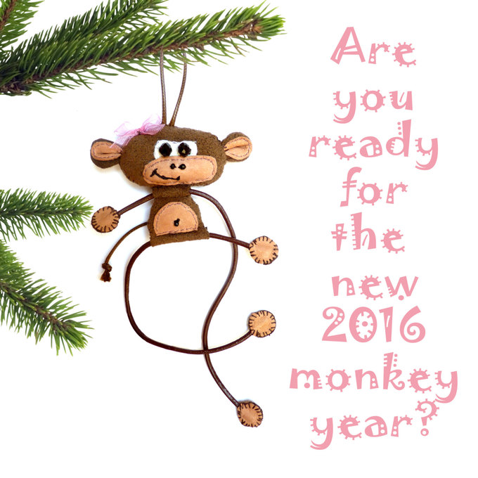 Новий рік 2016: листівки з Мавпами