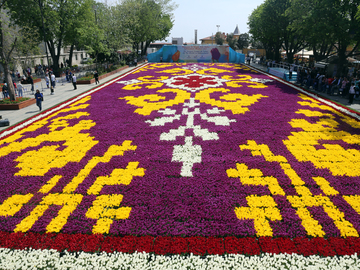 В Стамбуле высадили самый большой в мире ковёр из тюльпанов