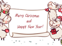 Счастливого Рождества и Новый год овцы 2015