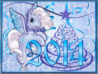 Открытки на Новый год Синей лошади 2014