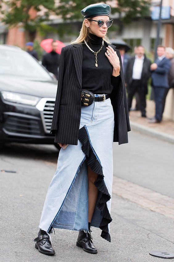 Джинсові міді та максі на осінь 2020