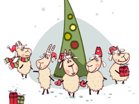Хоровод овечек возле елочки 2015