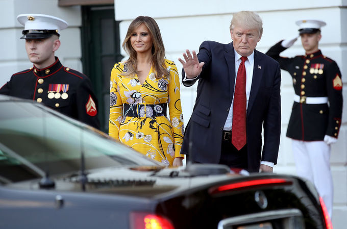 Меланія Трамп в жовтій сукні від Emilio Pucci