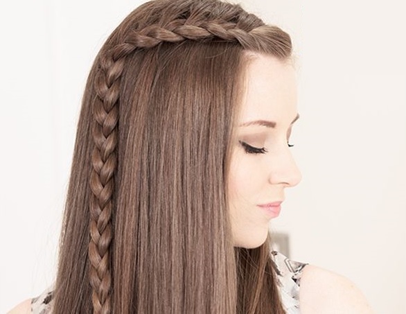 Зачіска для рівного волосся на день Святого Валентина