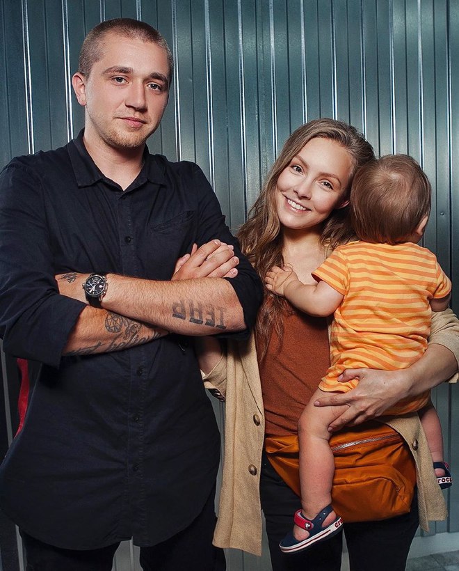 Олена Шоптенко з Олексієм Івановим і сином