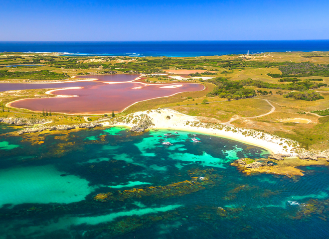Самые красивые места в мире: розовое озеро Хиллер в Австралии