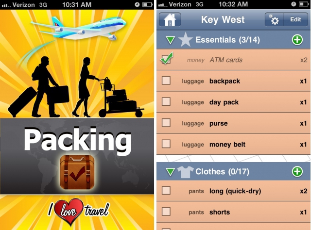 Полезные программы для путешественника: Packing (+To Do!) 