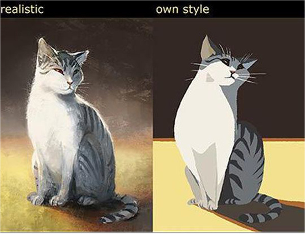 Один и тот же котик в разных стилях