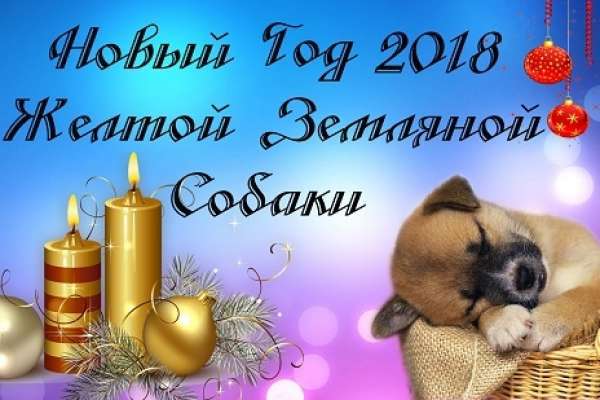 Новый год 2018 Желтой Собаки