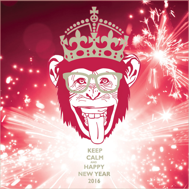 Новогодние открытки 2016 год обезьяны