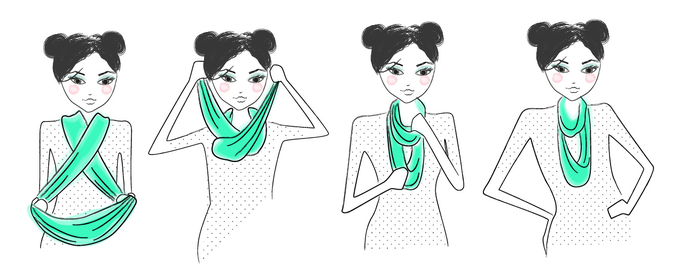 7 способов как надевать шарф-хомут