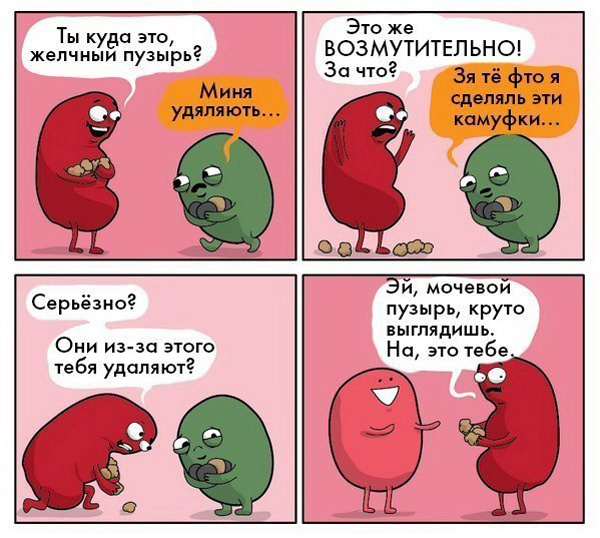 Подборка комиксов про органы