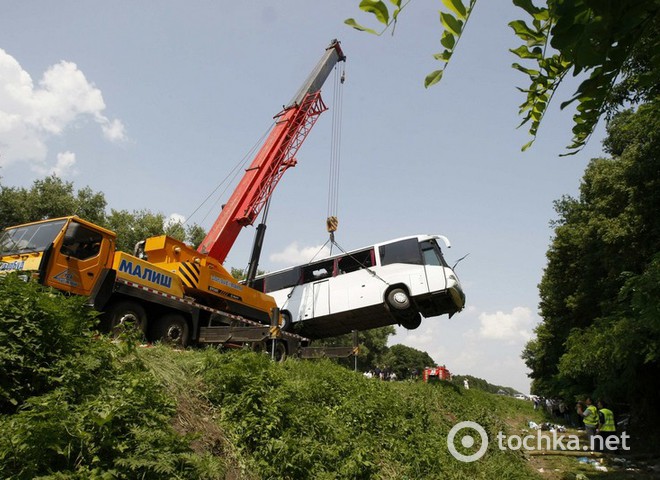 Автобус, в якому їхали прочани з Росії