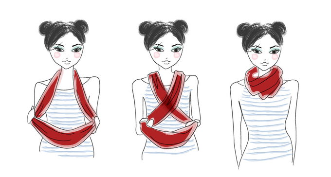 7 способов как надевать шарф-хомут