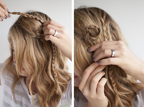 Зачіска на день Святого Валентина: серце з кіс