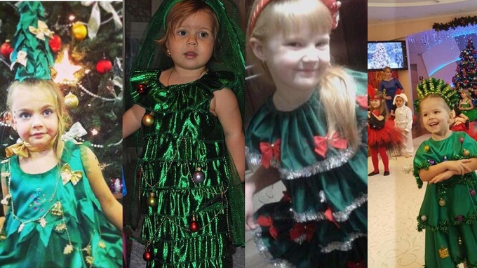 Платье-елка Кати Осадчей стало самым популярным нарядом на детских утренниках