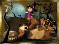 Маша и Медведь отмечают Хэллоуин