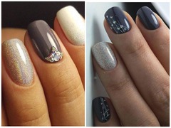 Маникюр в сером цвете