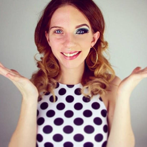 Макияж "Половинка лица"