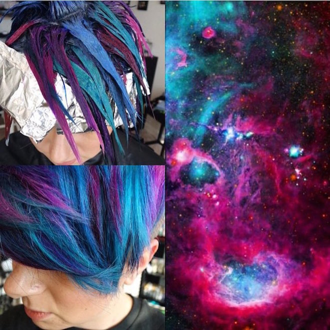 Космический цвето волос