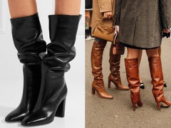 С чем носить сапоги с широким голенищем