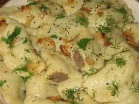 Вареники с печенью и картошкой Вареники с печенью и картошкой