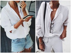 Белая рубашка летом