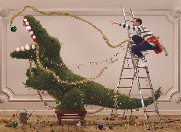 Домашний крокодил и Рождество в рекламной кампании Lacoste