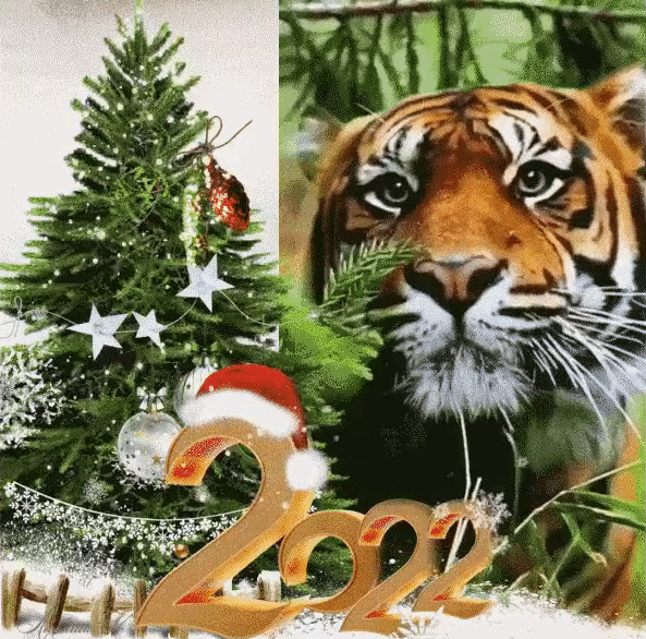 Открытки на Новый год тигра 2022