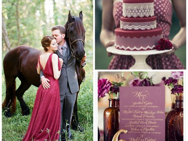 Самые модные цвета для свадьбы: марсала