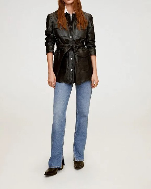 Кожаная куртка Mango