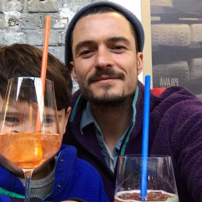 Орландо Блум с сыном